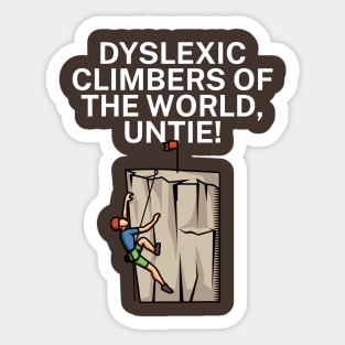 Dyslexic climbers of the world Untie Sticker